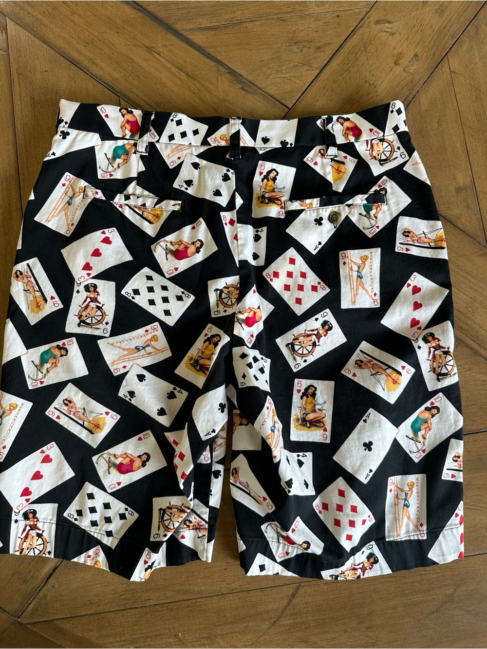 Loudmouth Shorts Mens 36 Golf Pin Up Cards Poker Chino Stretch Performance Black - Picture 2 of 8